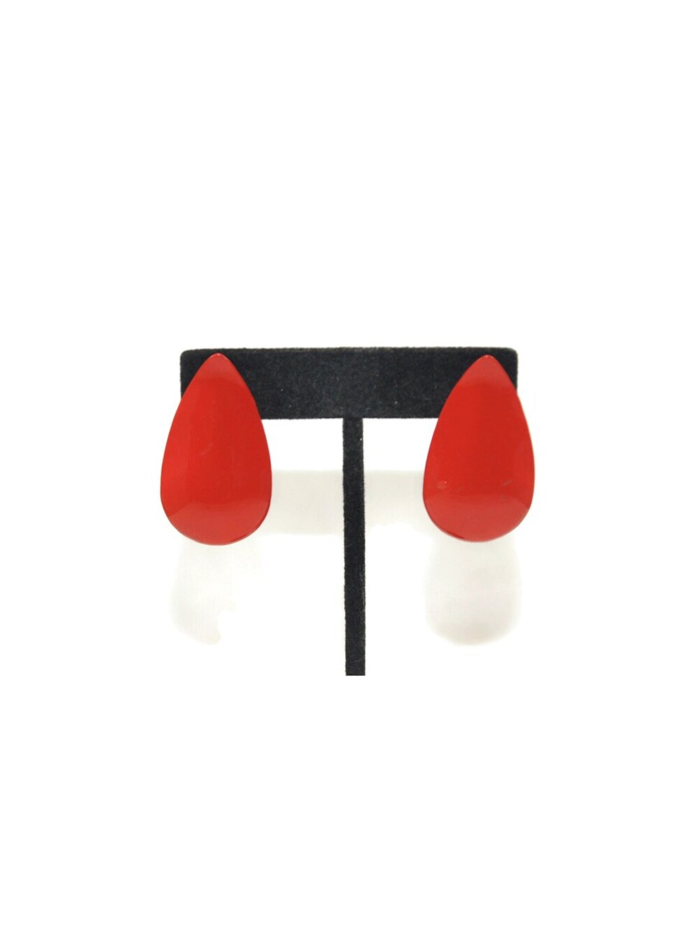 Vintage Orange Enameled Teardrop Stud Earrings with Post Backs for Pierced Ears.